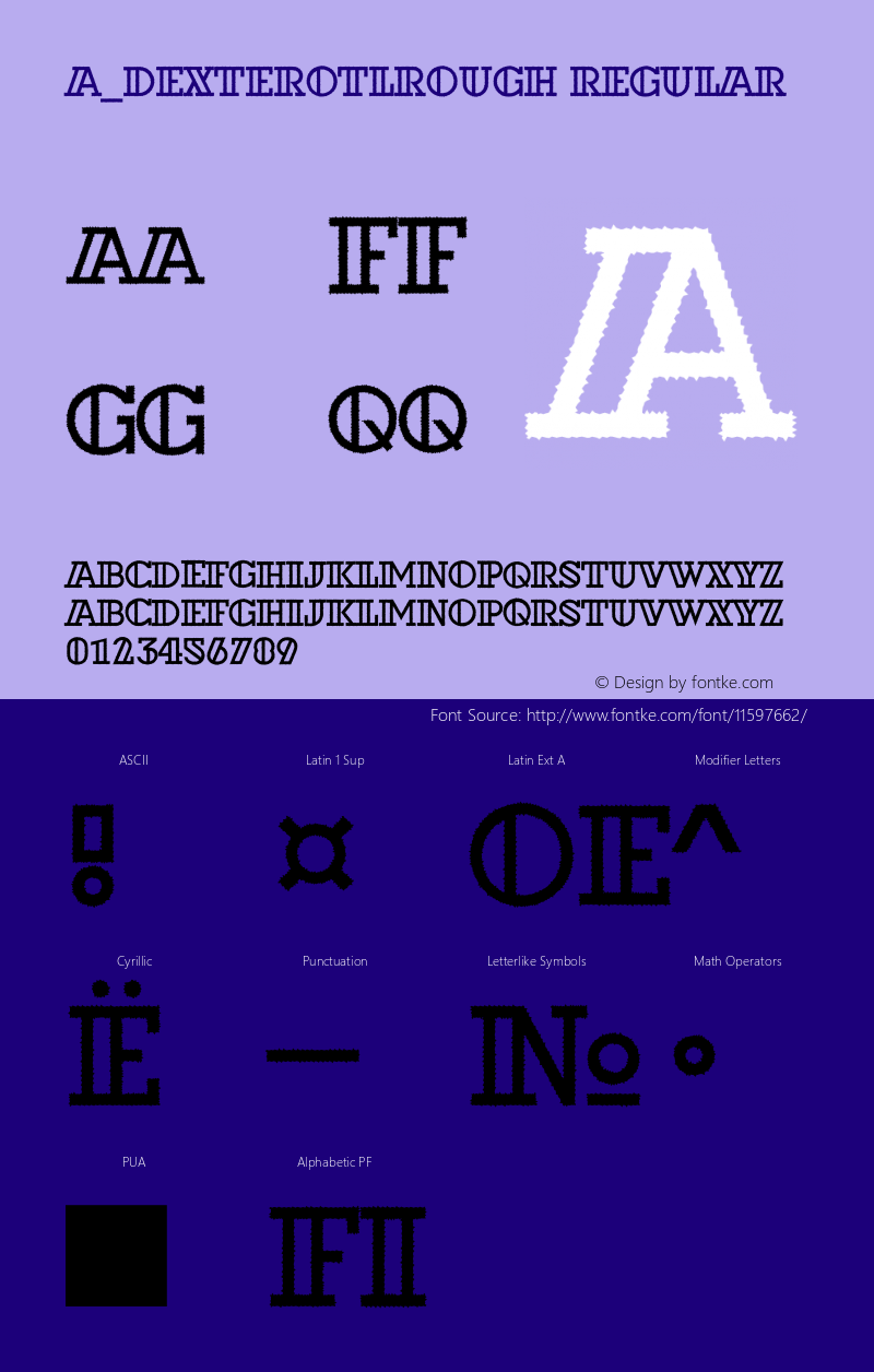 a_DexterOtlRough Regular 01.03 Font Sample