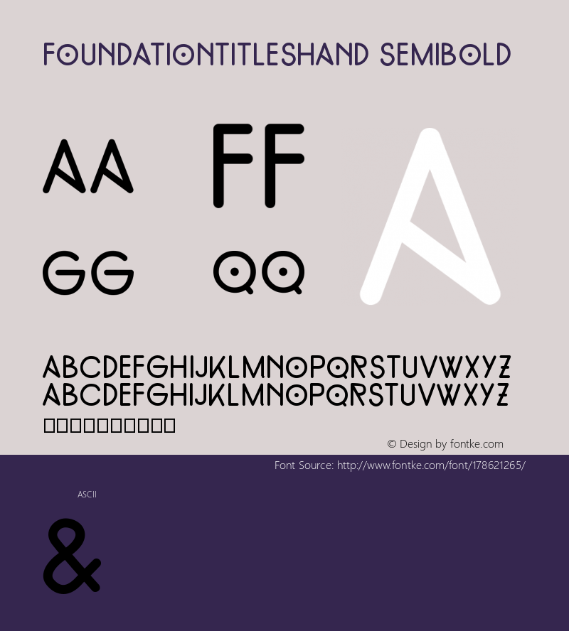 FoundationTitlesHand-SemiBold Version 0.81图片样张