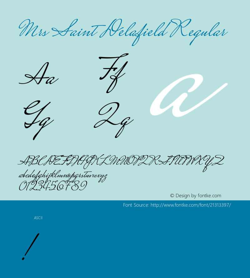 Mrs Saint Delafield Regular  Font Sample