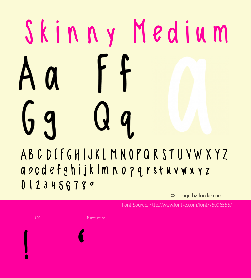 Skinny Version 001.000 Font Sample