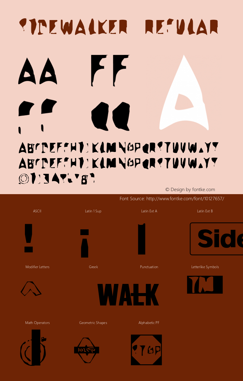 Sidewalker Regular 001.000 Font Sample