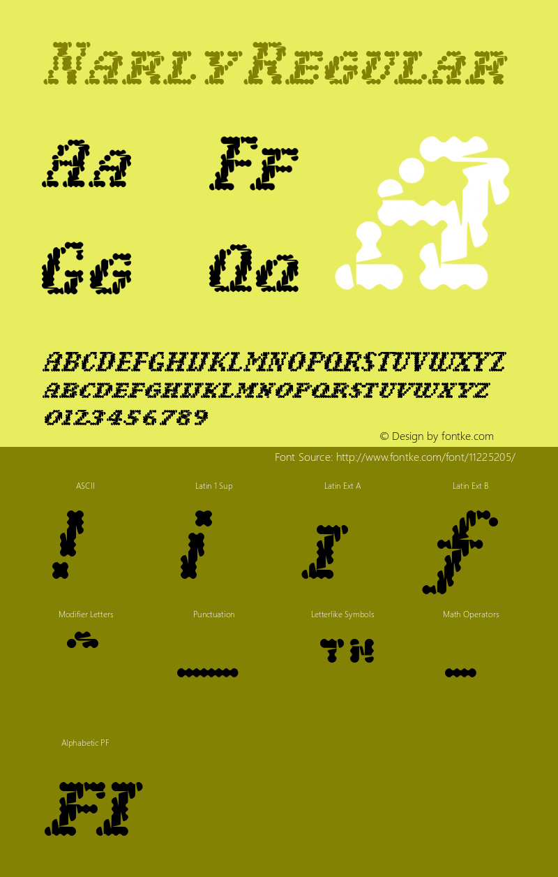 Narly Regular Version 001.000 Font Sample