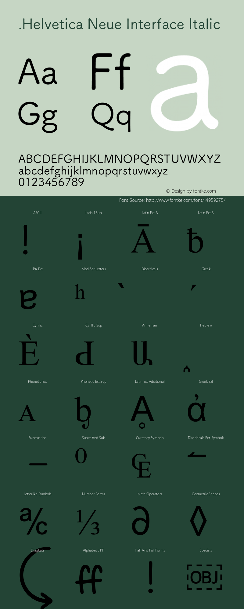 .Helvetica Neue Interface Italic 10.0d35e1 Font Sample