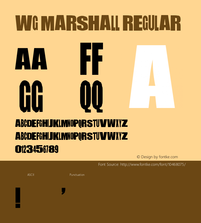 WG Marshall Regular Unknown Font Sample