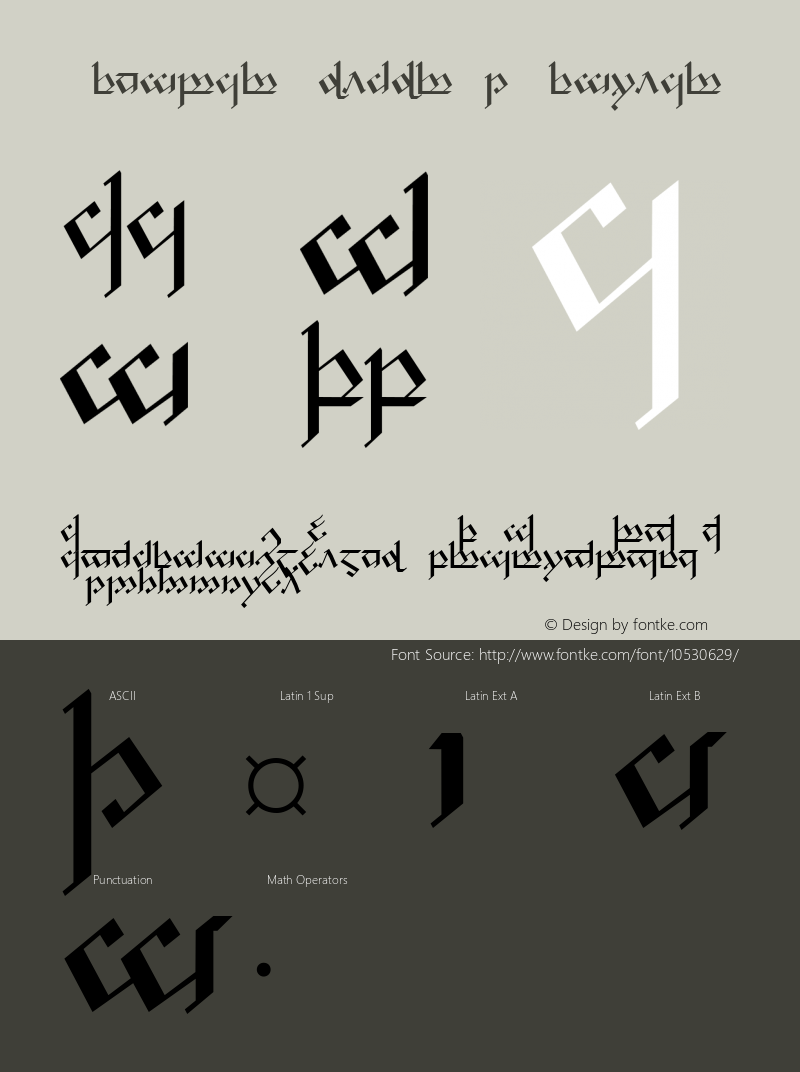 Tengwar Noldor-1 Regular Version 1.0 Font Sample