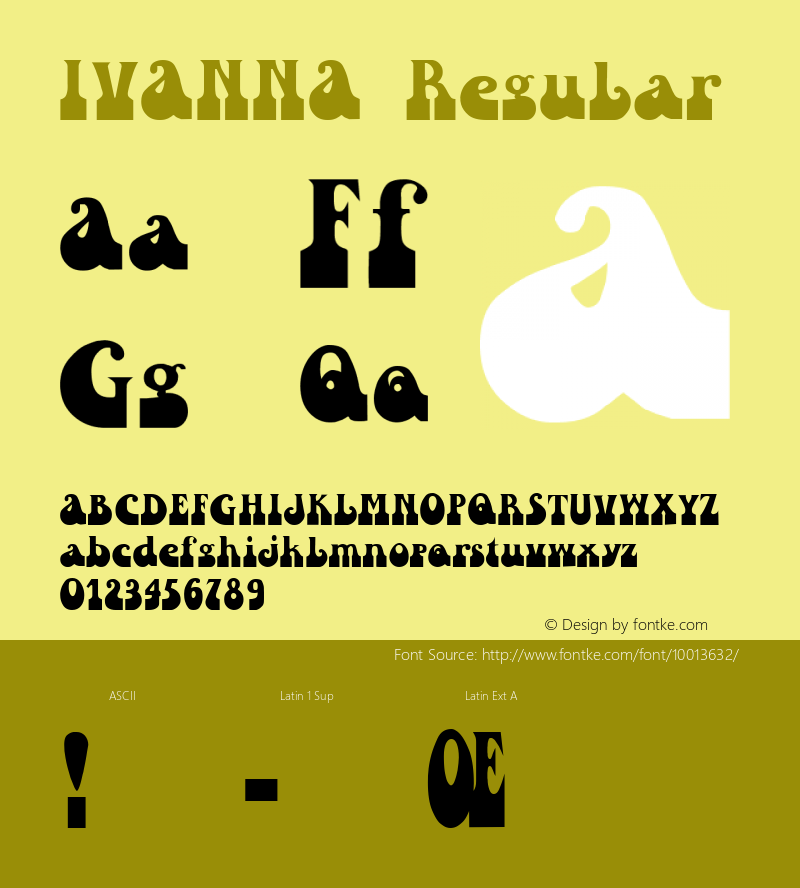 IVANNA Regular Altsys Fontographer 3.5  3/17/97 Font Sample