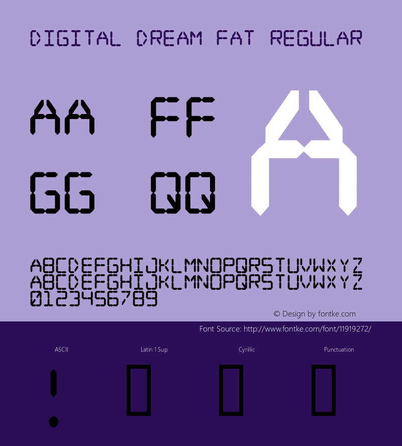 Digital dream Fat Regular 2 Font Sample