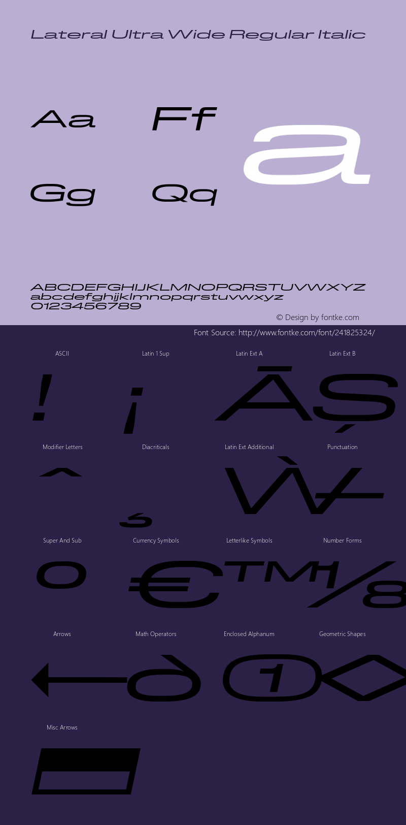 Lateral Ultra Wide Regular Italic Version 1.001;FEAKit 1.0图片样张