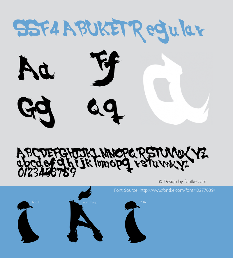 SSF4 ABUKET Regular Unknown Font Sample
