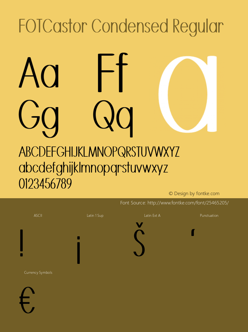 FOTCastor-CondensedRegular Version 1.000 Font Sample