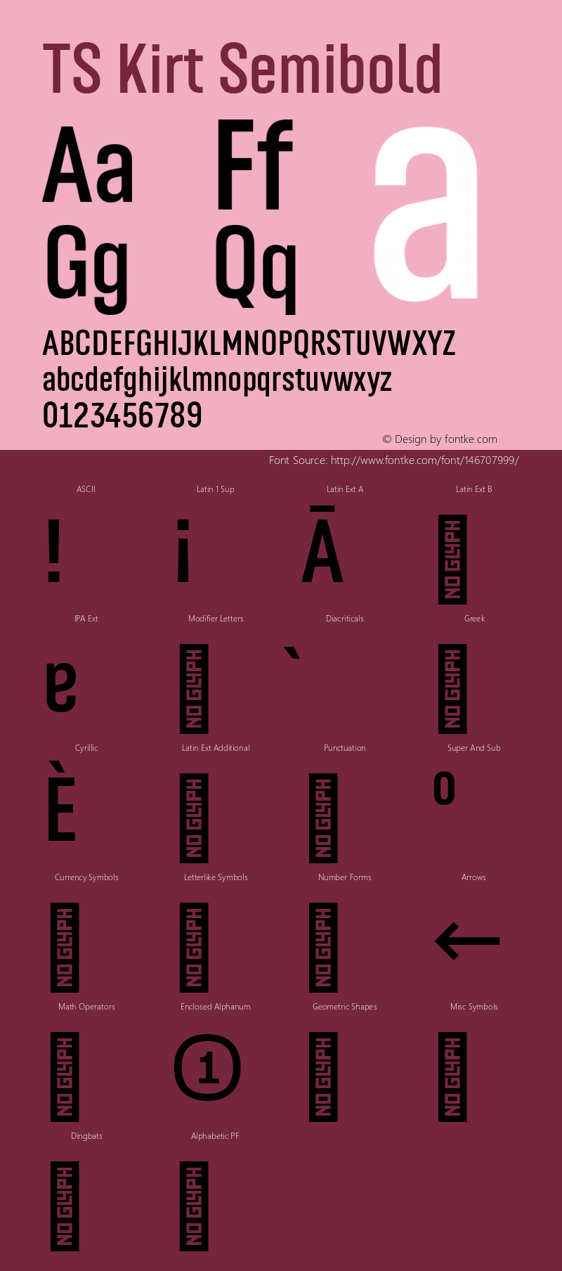 TS Kirt Semibold Version 1.110;hotconv 1.0.10 Font Sample