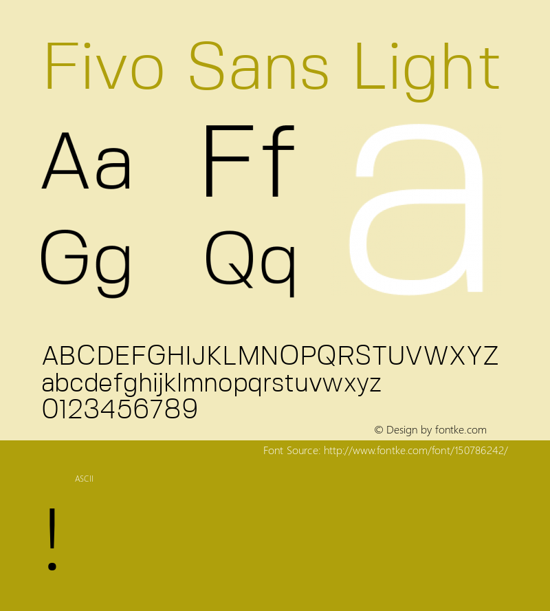 FivoSans-Light 1.0; ttfautohint (v1.4.1) Font Sample