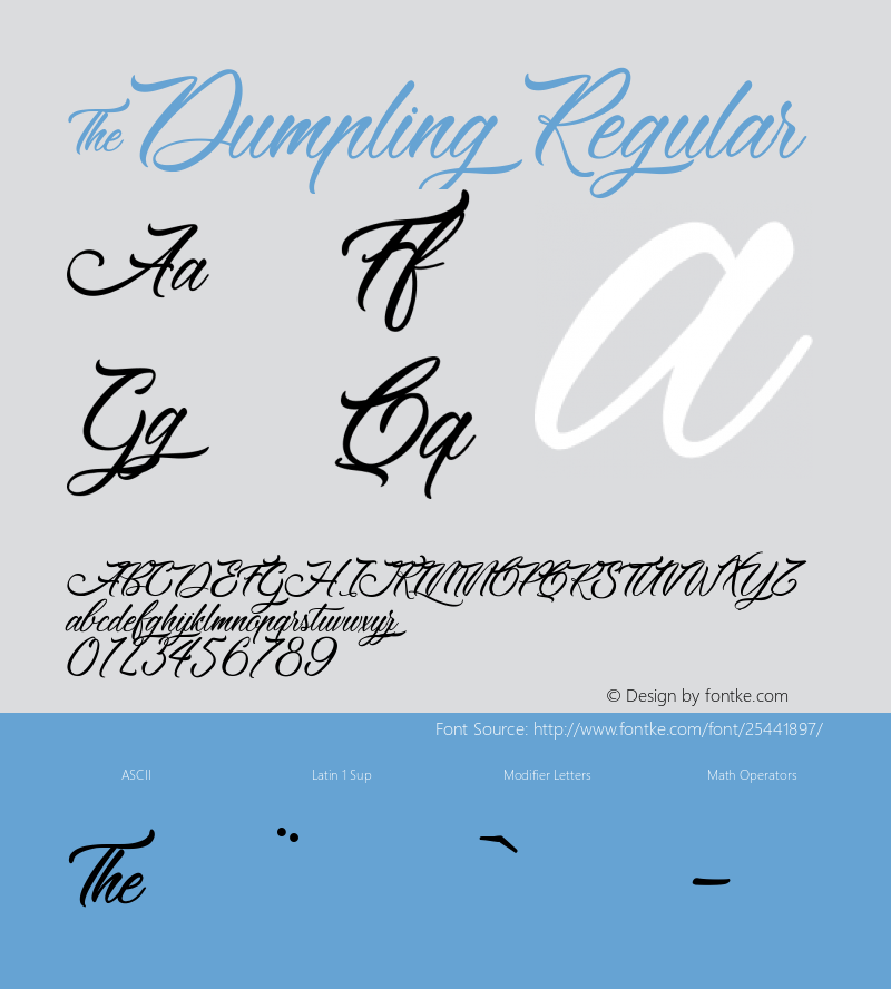 &Dumpling Version 1.000 Font Sample