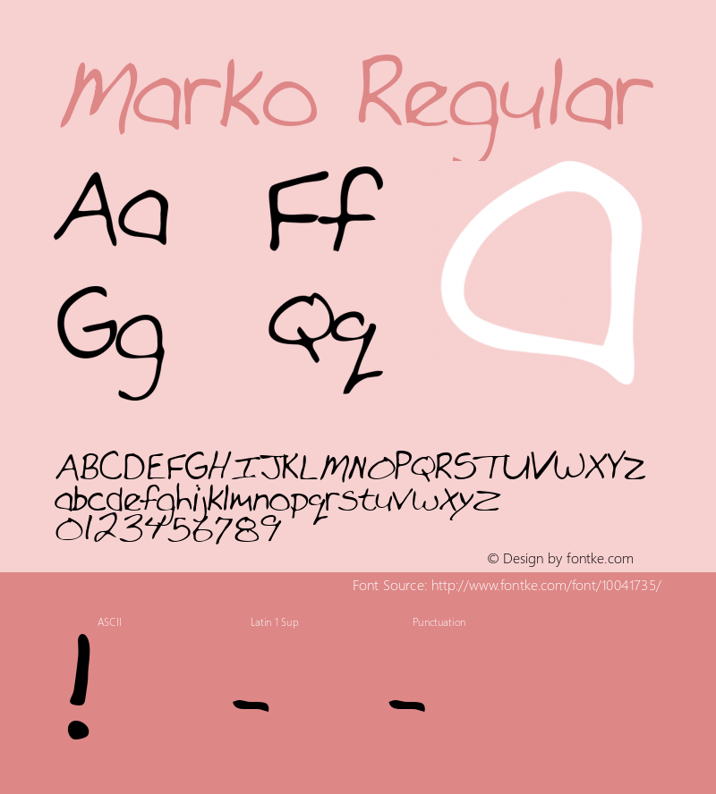 Marko Regular Altsys Metamorphosis:3/9/95 Font Sample