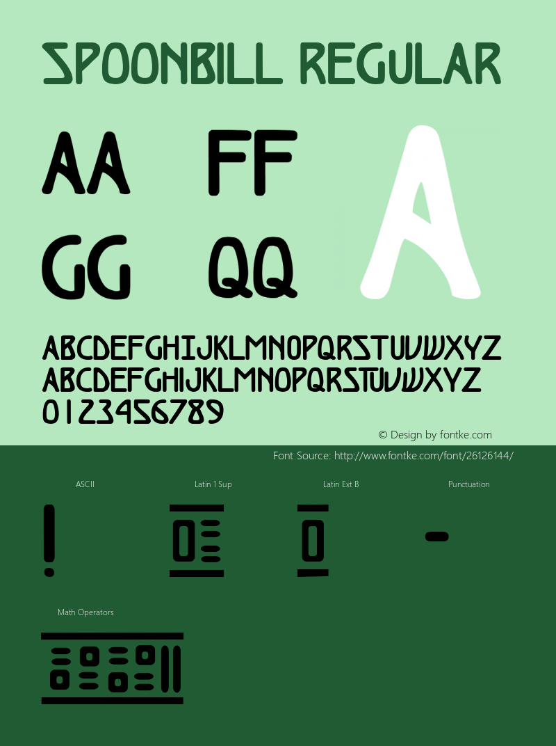 Spoonbill Macromedia Fontographer 4.1.4 5/16/03 Font Sample