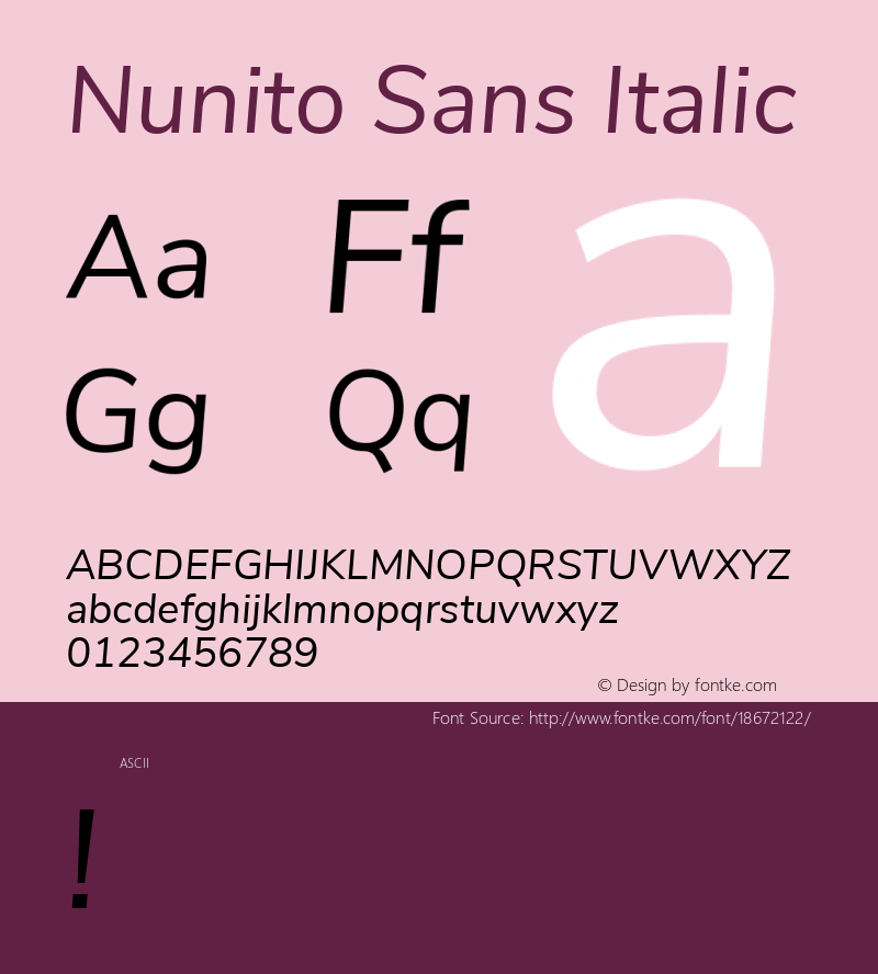 Nunito Sans Italic Version 2.000; ttfautohint (v1.4.1) Font Sample