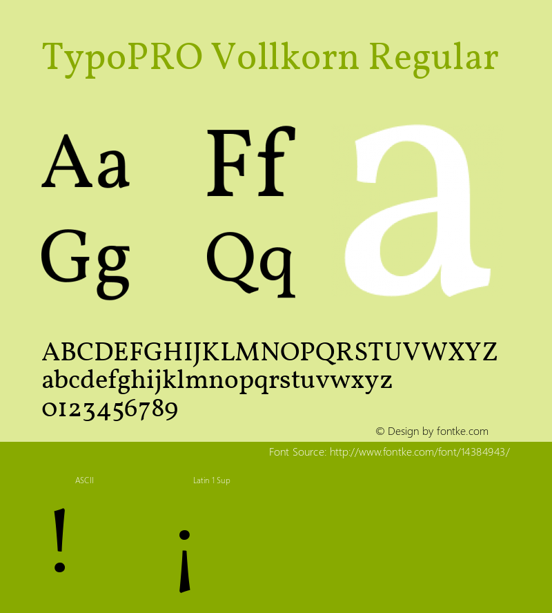 TypoPRO Vollkorn Regular Version 2.001 Font Sample