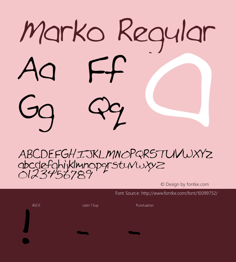 Marko Regular Altsys Metamorphosis:3/2/95 Font Sample