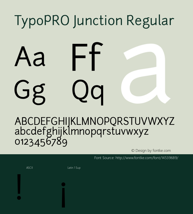 TypoPRO Junction Regular Version 1.056 Font Sample