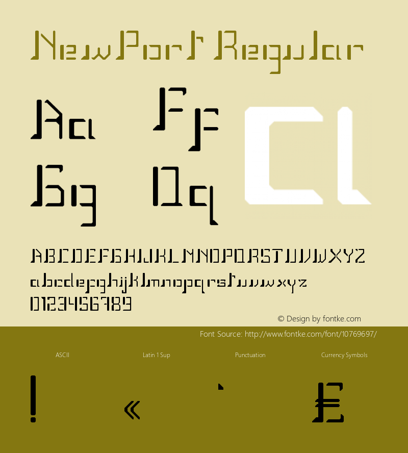 NewPort Regular Version 1.0 Font Sample