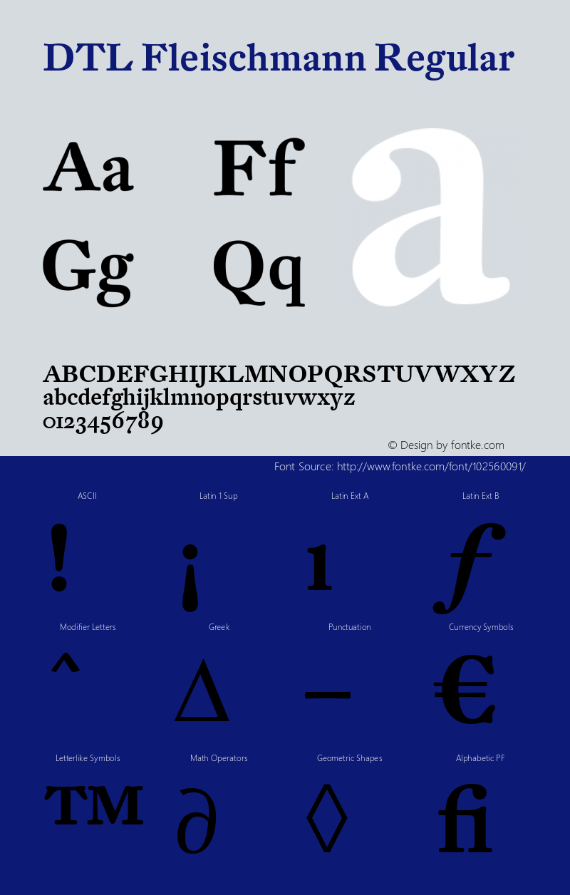 DTL Fleischmann ST Medium 001.000 Font Sample