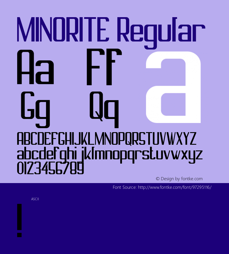 MINORITE Regular Version 1.000 Font Sample
