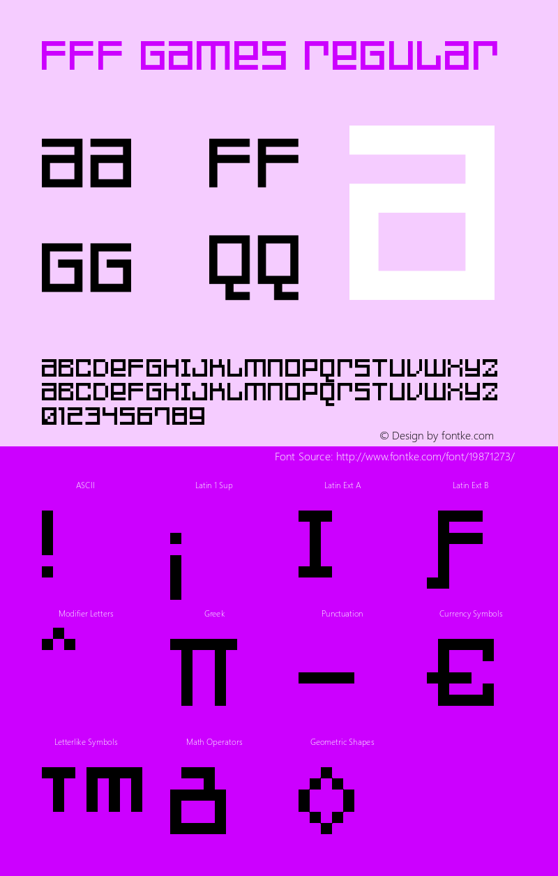 FFF Games Version 1.000 2003 Font Sample