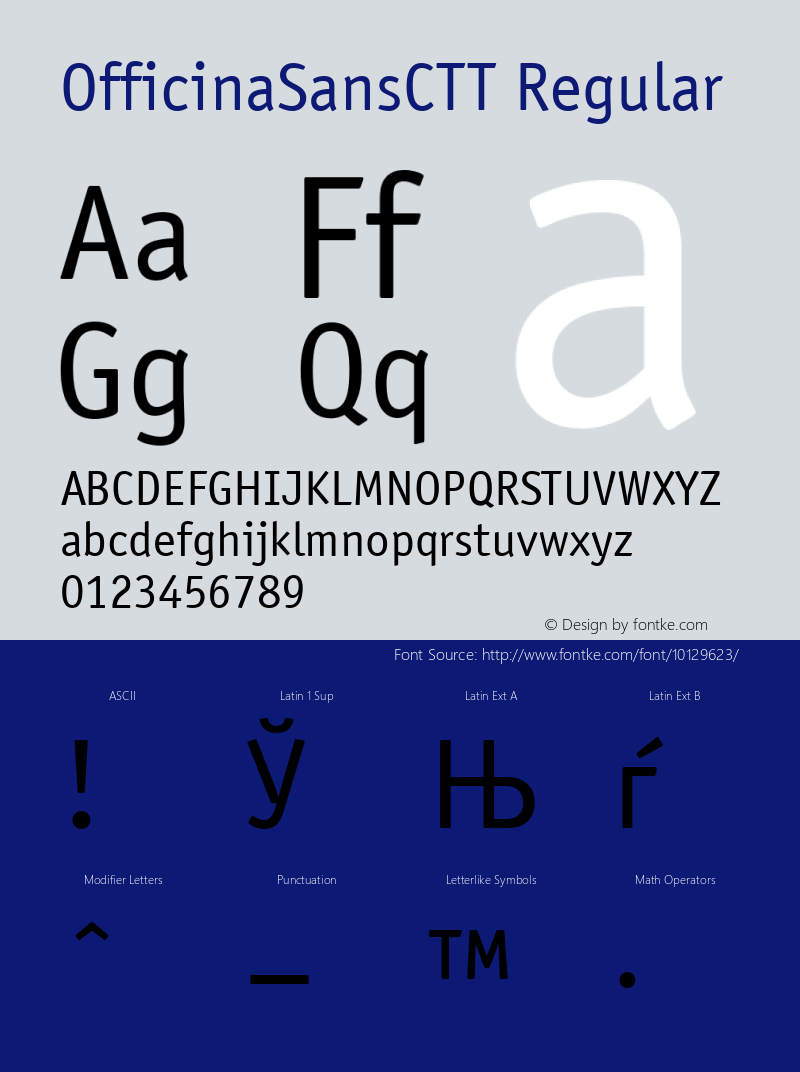 OfficinaSansCTT Regular 1.100.000 Font Sample