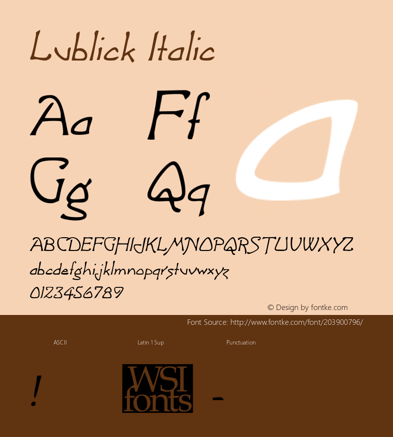 Lublick Italic Macromedia Fontographer 4.1 7/20/96图片样张