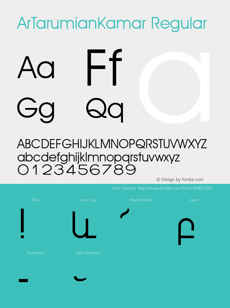 ArTarumianKamar Regular Macromedia Fontographer 4.1 21-12-96 Font Sample