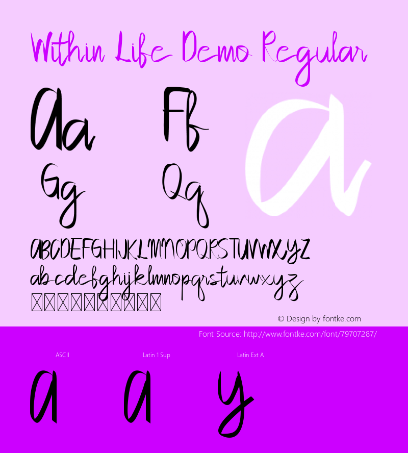 Within Life Demo Version 1.002;Fontself Maker 3.5.1 Font Sample