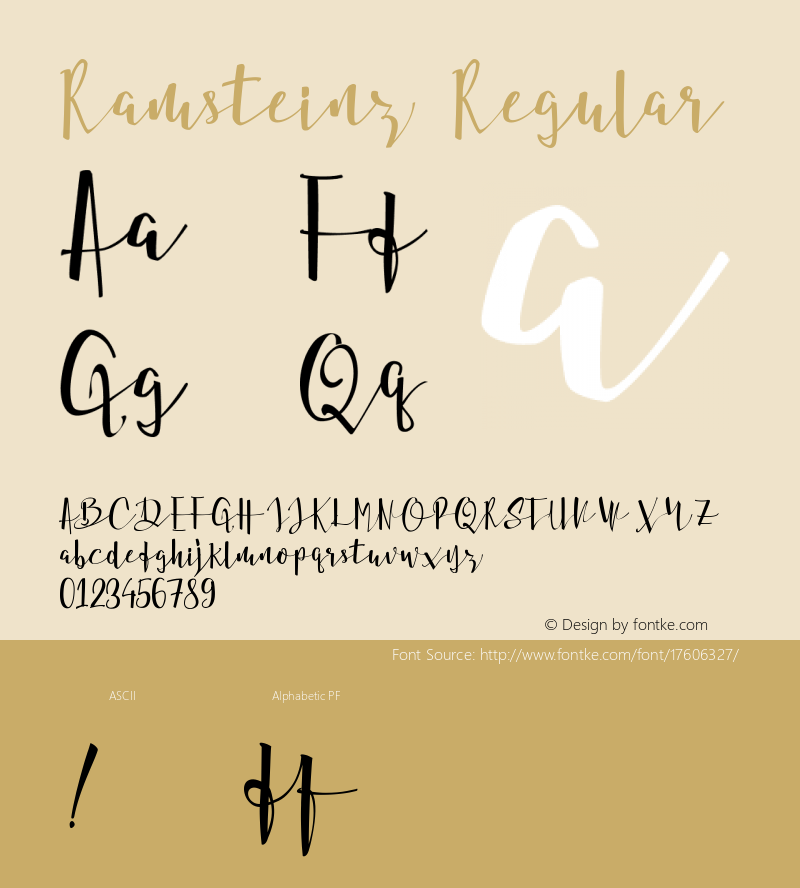 Ramsteinz Regular Unknown Font Sample