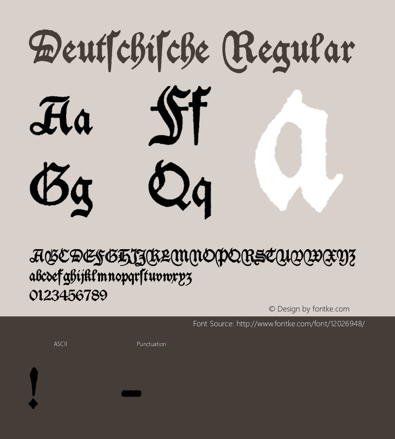 Deutschische Regular Macromedia Fontographer 4.1 5.9.2006 Font Sample