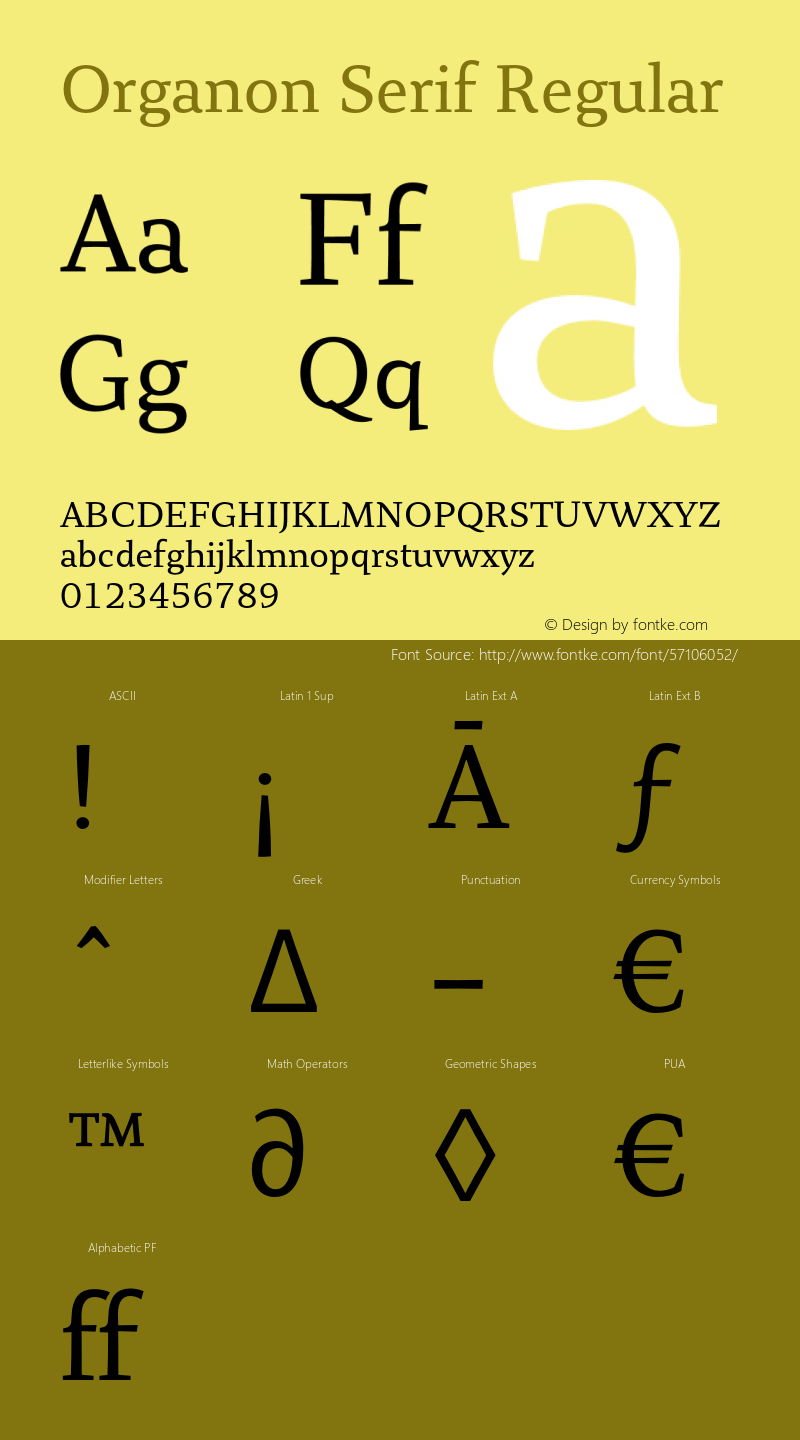 OrganonSerif-Regular 001.002 Font Sample