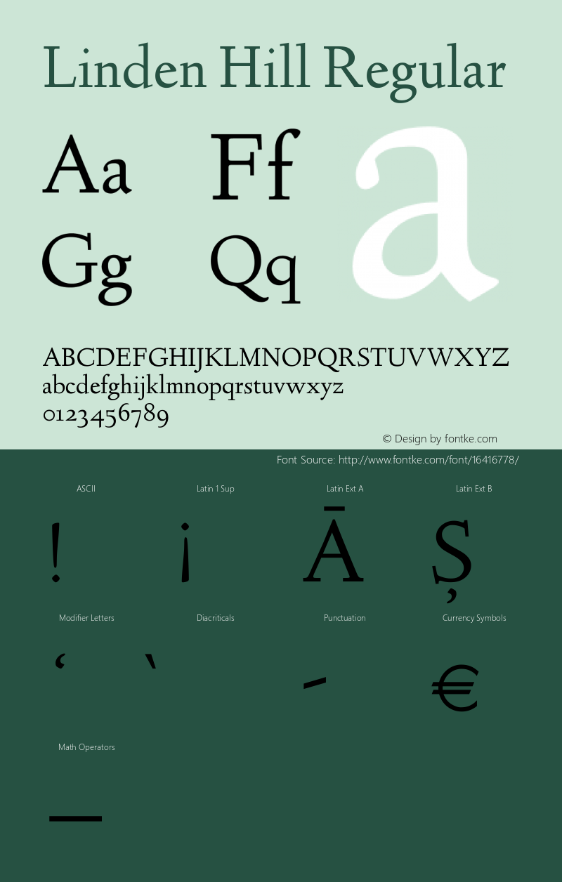 Linden Hill Regular Version 1.202 Font Sample