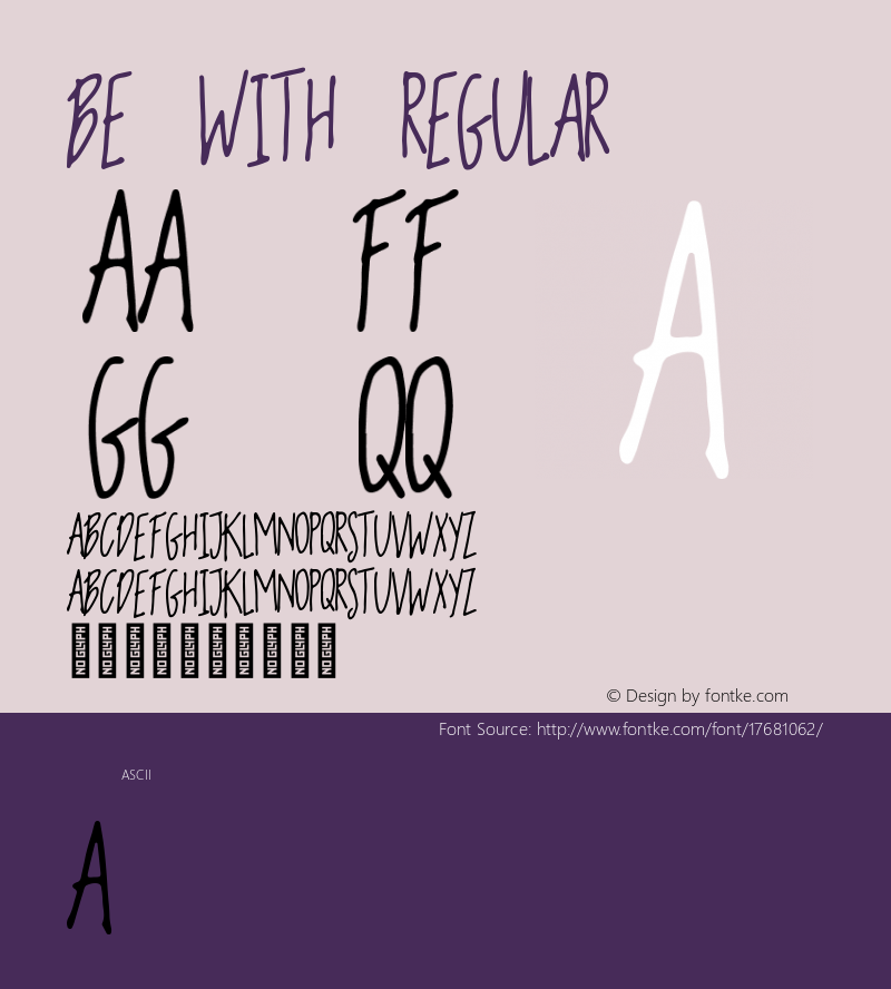 Be with Regular Version 1.000 Font Sample