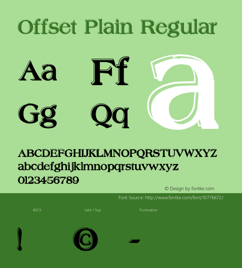 Offset Plain Regular 1.1 Font Sample