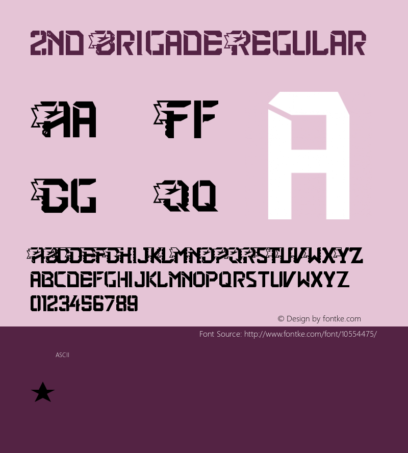 2nd Brigade Regular Version 1.0 Font Sample