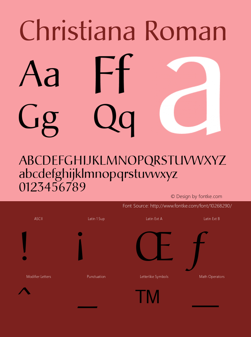 Christiana Roman Version 1.00 Font Sample