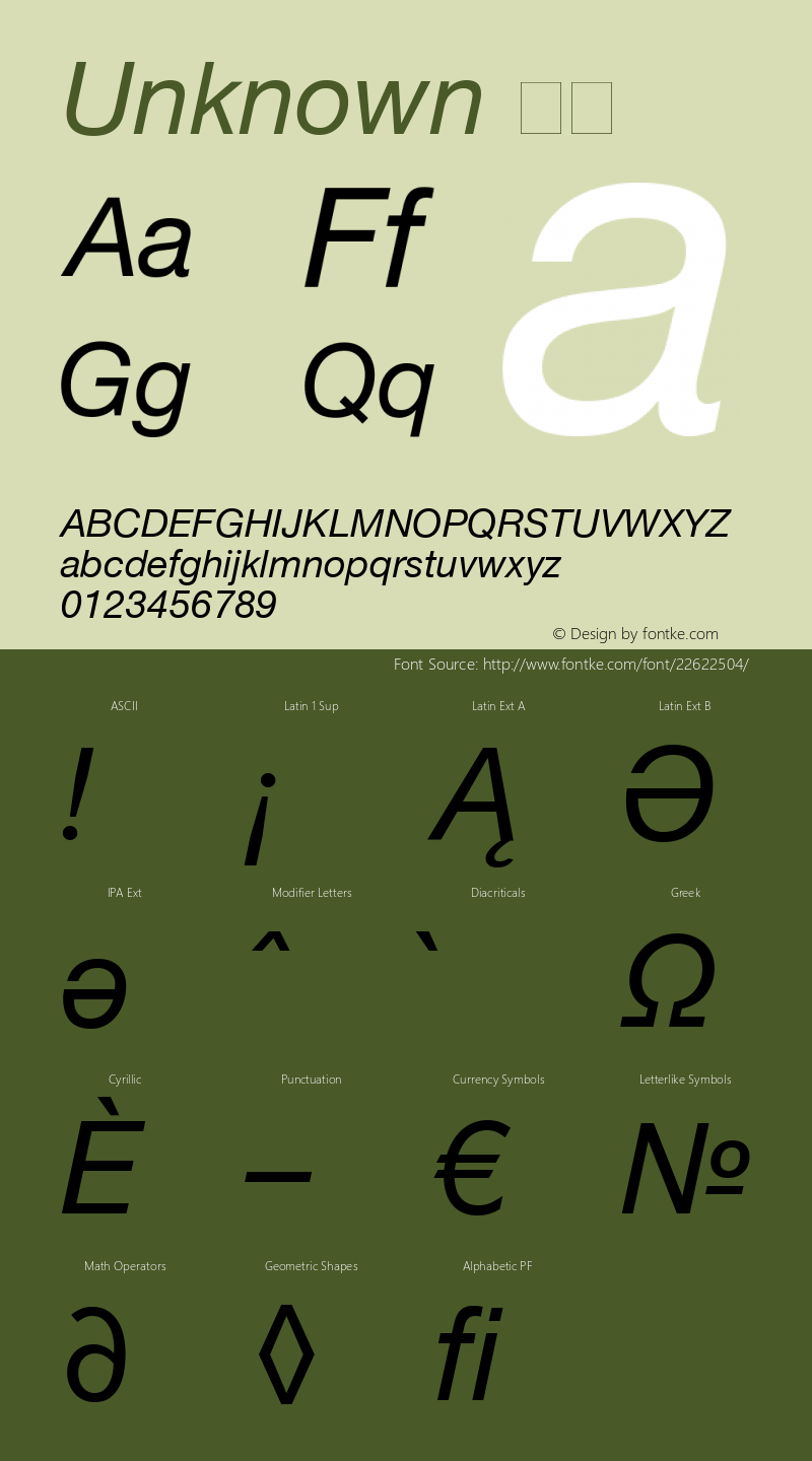  斜体  Font Sample