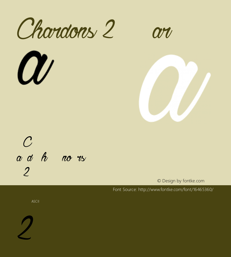 Chardons 2 Regular Version 001.000 Font Sample