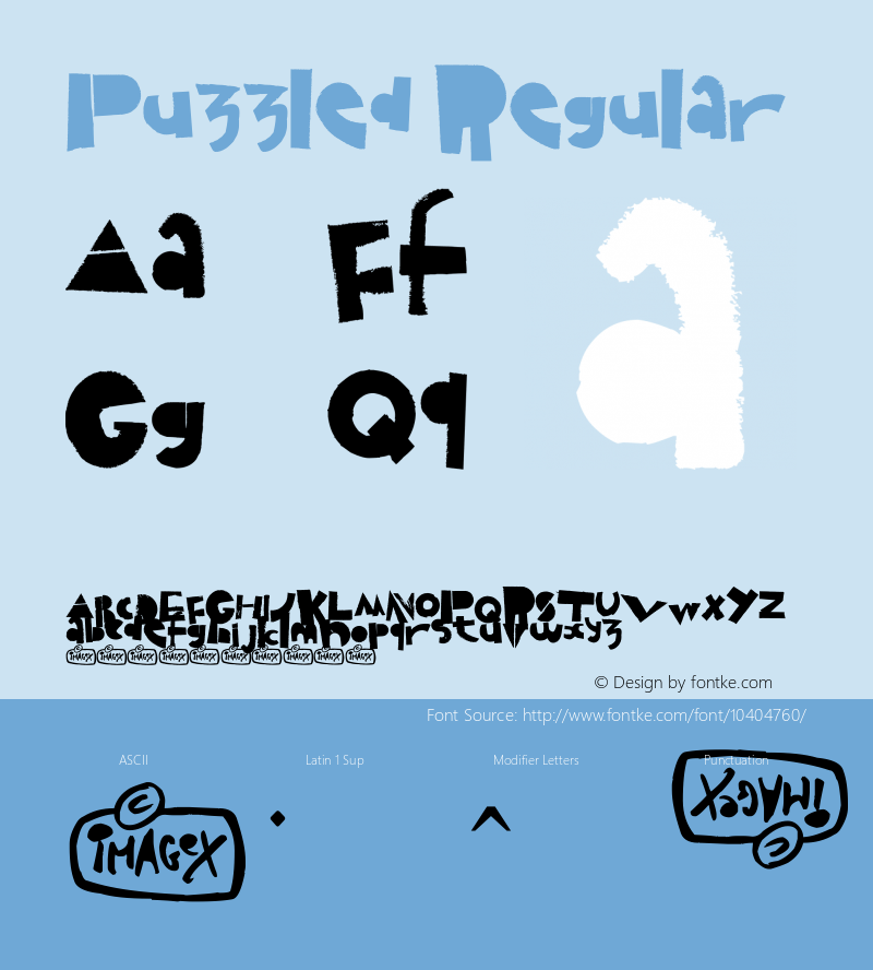 Puzzled Regular Version 1.00 January 24, 2011, initial release Font Sample