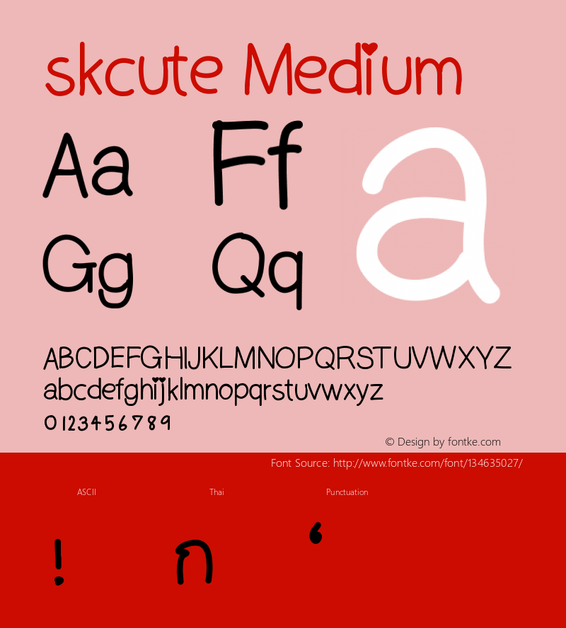 skcute Version 001.000 Font Sample