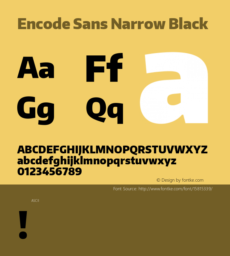 Encode Sans Narrow Black Version 1.000; ttfautohint (v1.4.1) Font Sample