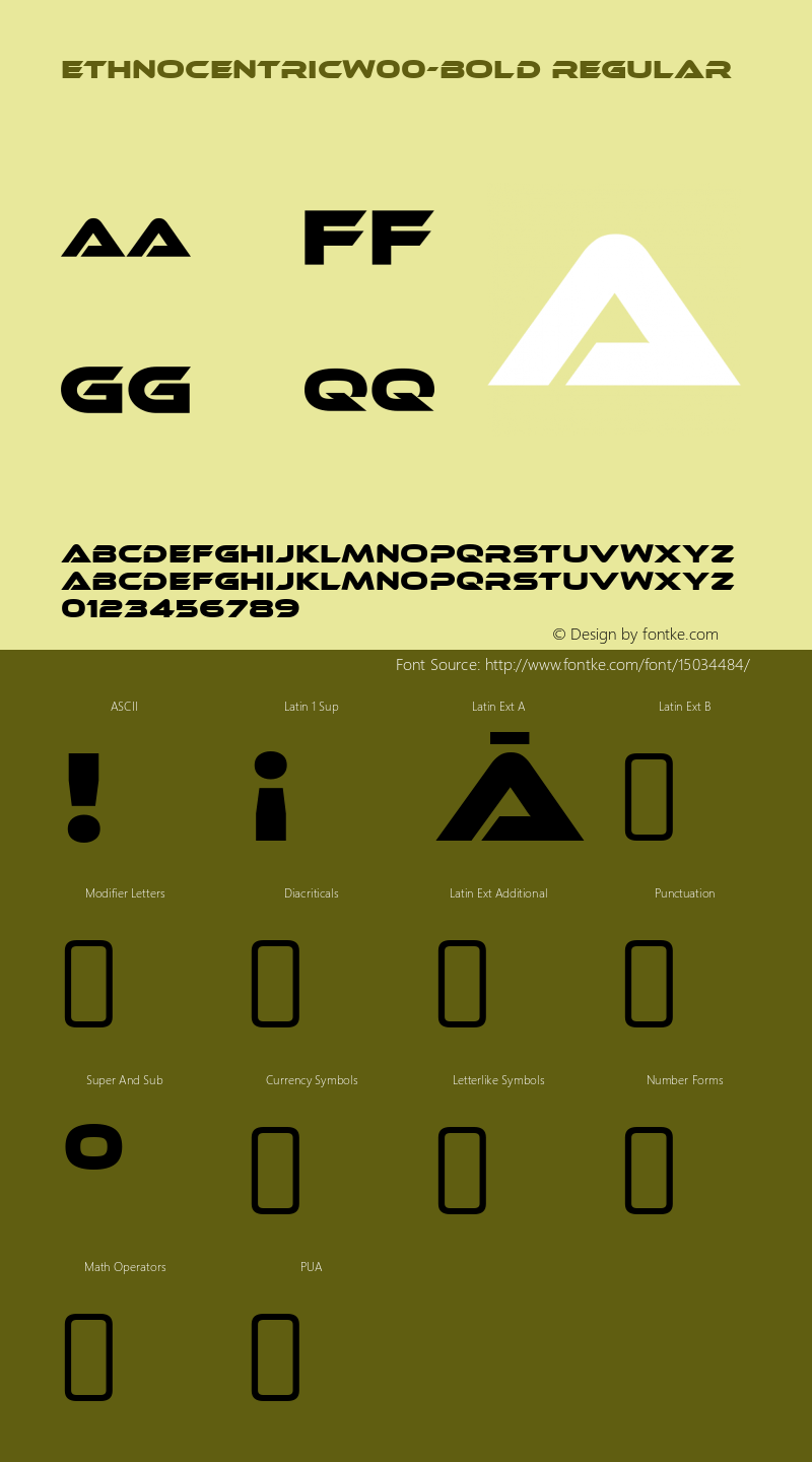 EthnocentricW00-Bold Regular Version 4.00 Font Sample