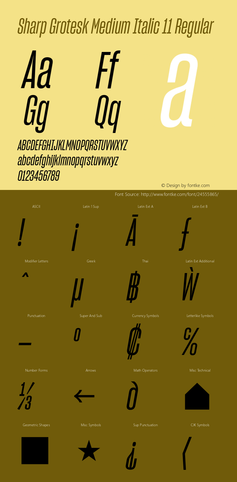 Sharp Grotesk Medium Italic 11 Regular Version 1.001;PS 1.000;hotconv 16.6.51;makeotf.lib2.5.65220 Font Sample