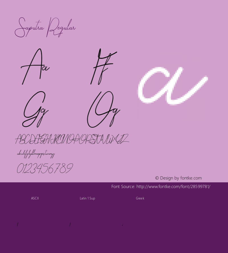 Saputra Version 1.00;February 13, 2019;FontCreator 11.5.0.2427 64-bit Font Sample