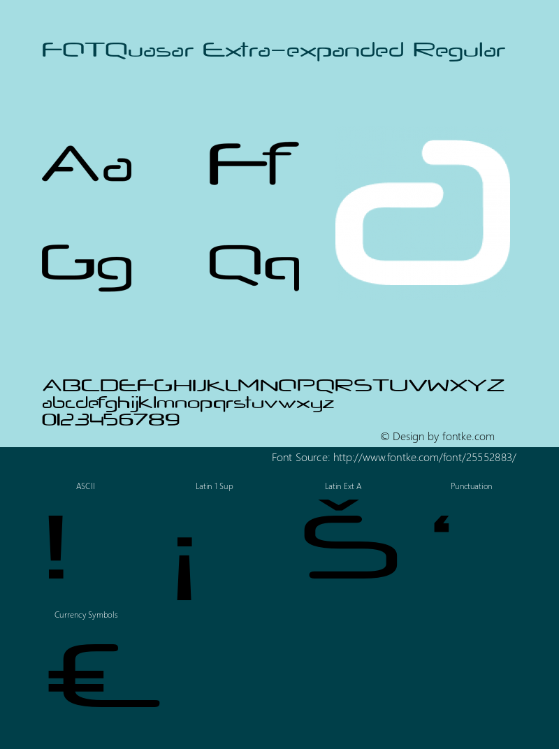 FOTQuasar-ExtraexpandedRegular Version 1.000 Font Sample