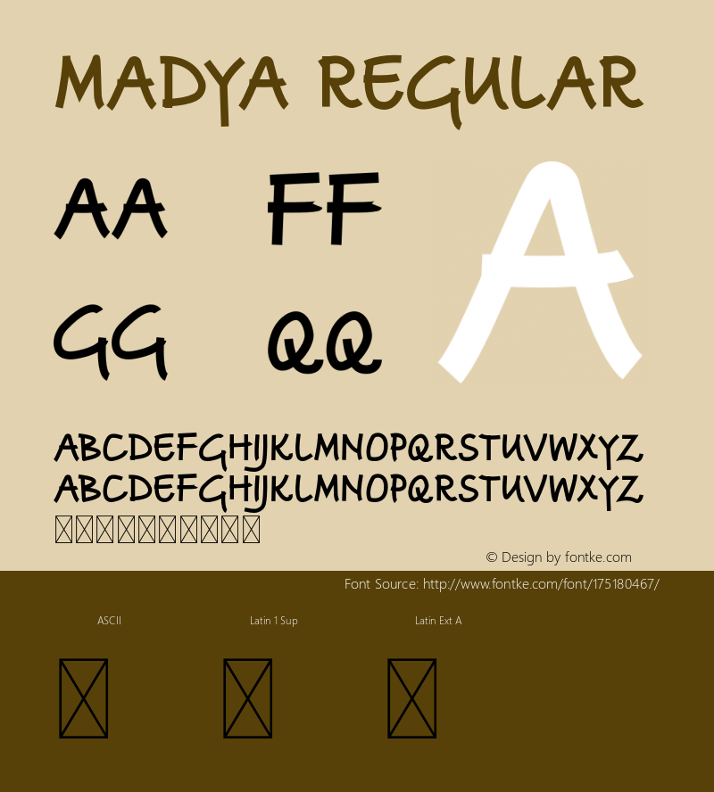 MadyaRegular Version 1.001;Fontself Maker 3.5.4图片样张