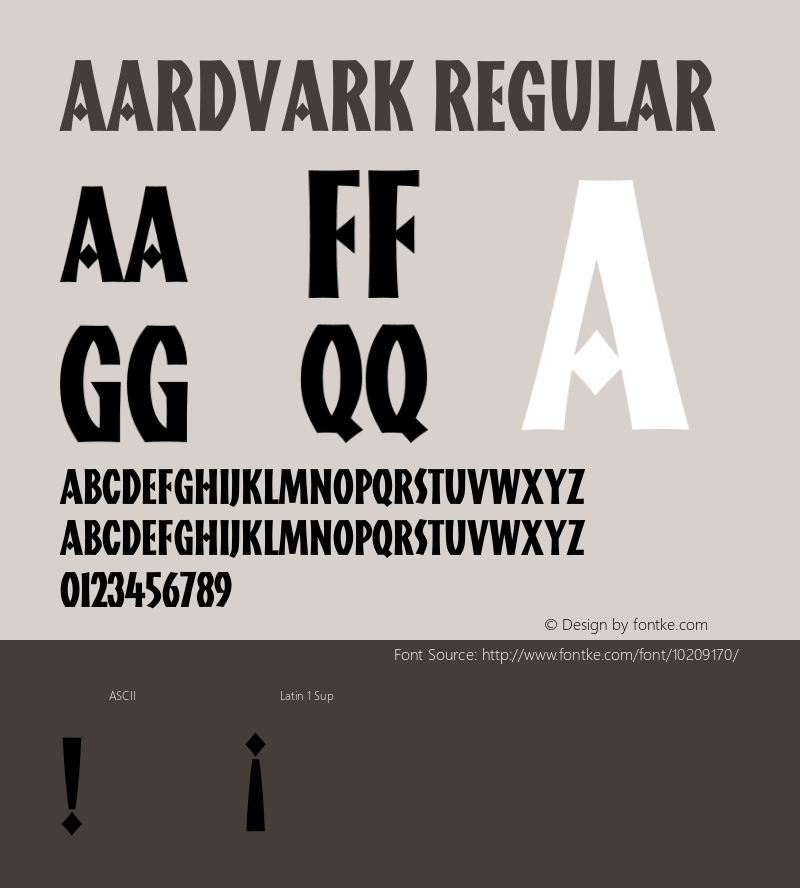 Aardvark Regular 001.000 Font Sample